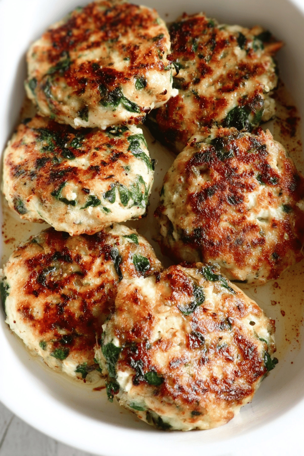 Spinach & Feta Chicken Burgers