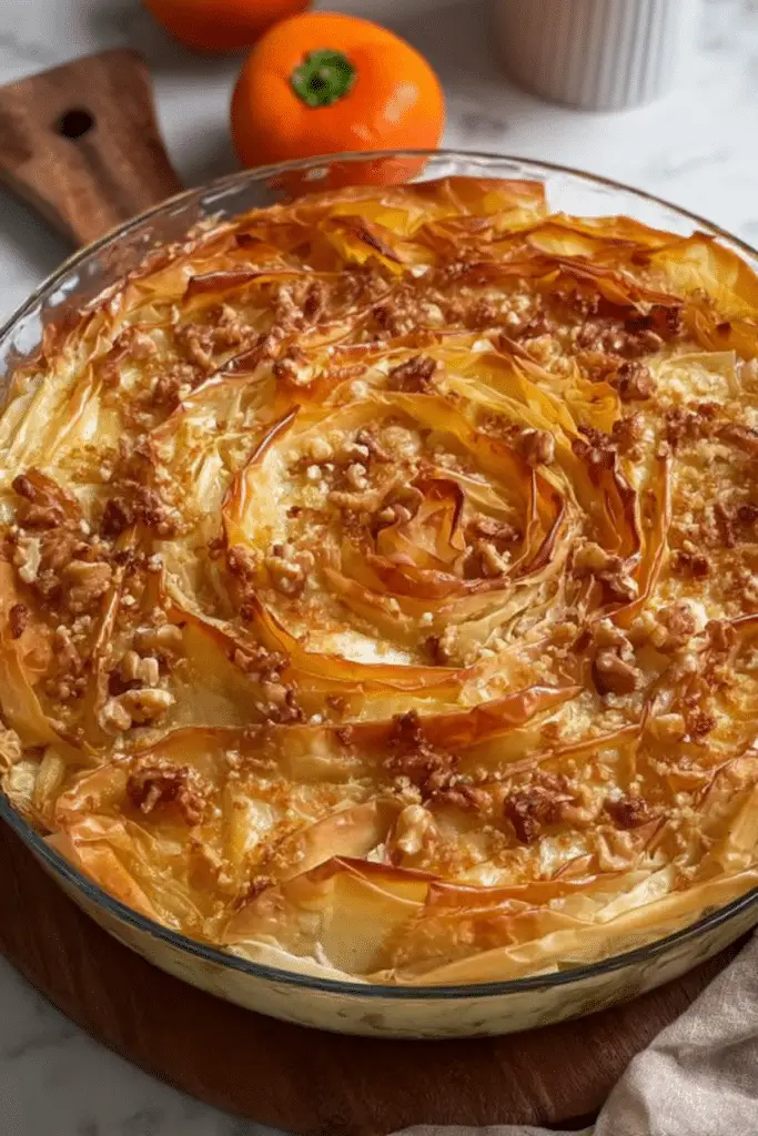 Pie with Camembert & Persimmon