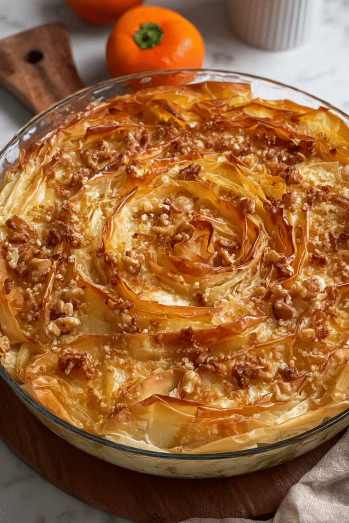 Pie with Camembert & Persimmon