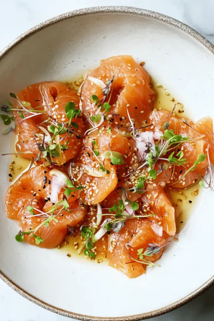 Salmon Crudo with Soy-Sesame Dressing