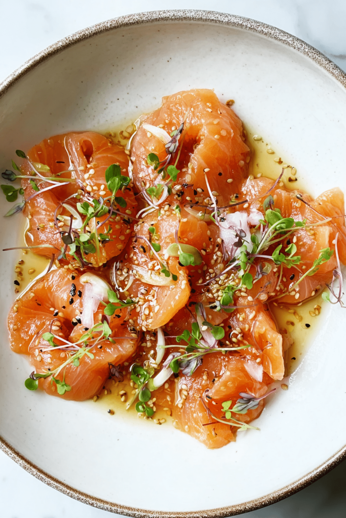 Salmon Crudo with Soy-Sesame Dressing