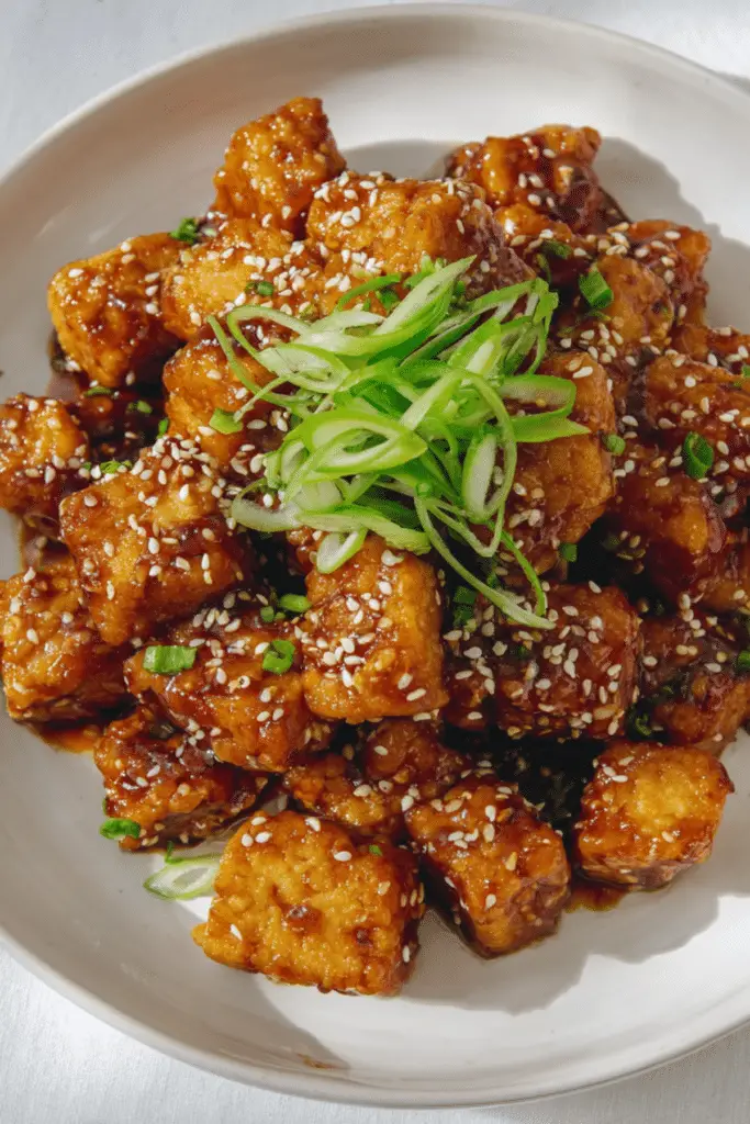 Sticky Sesame Garlic Tofu