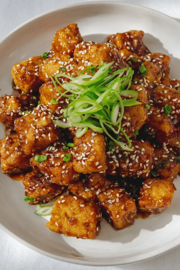 Sticky Sesame Garlic Tofu