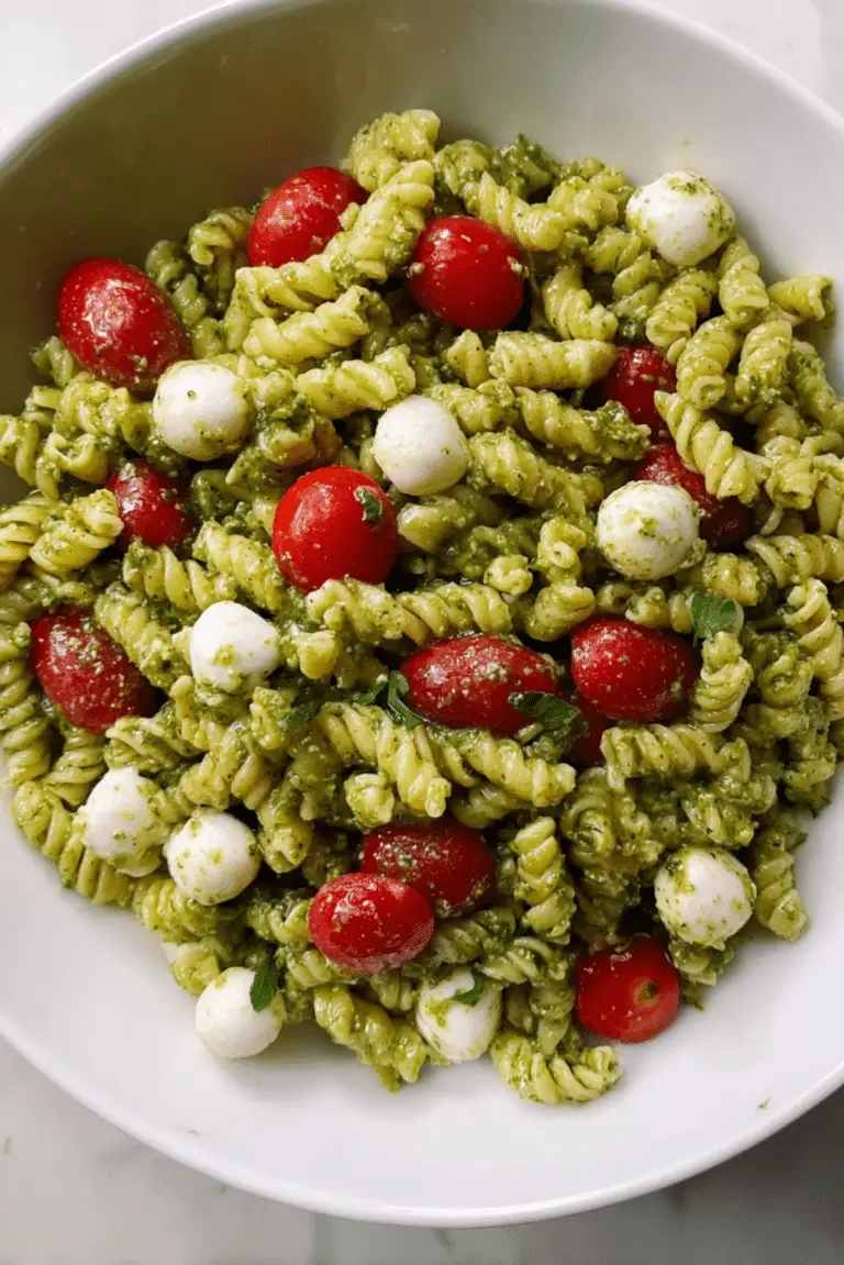 Pesto Caprese Pasta Salad