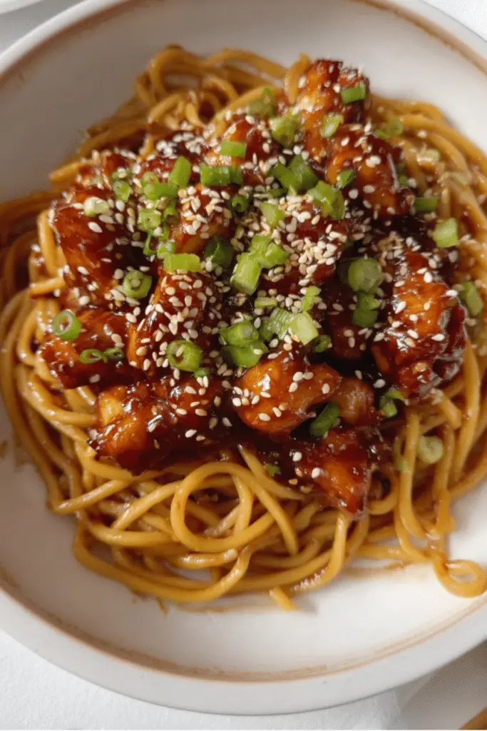 Sticky Sesame Chicken Noodles