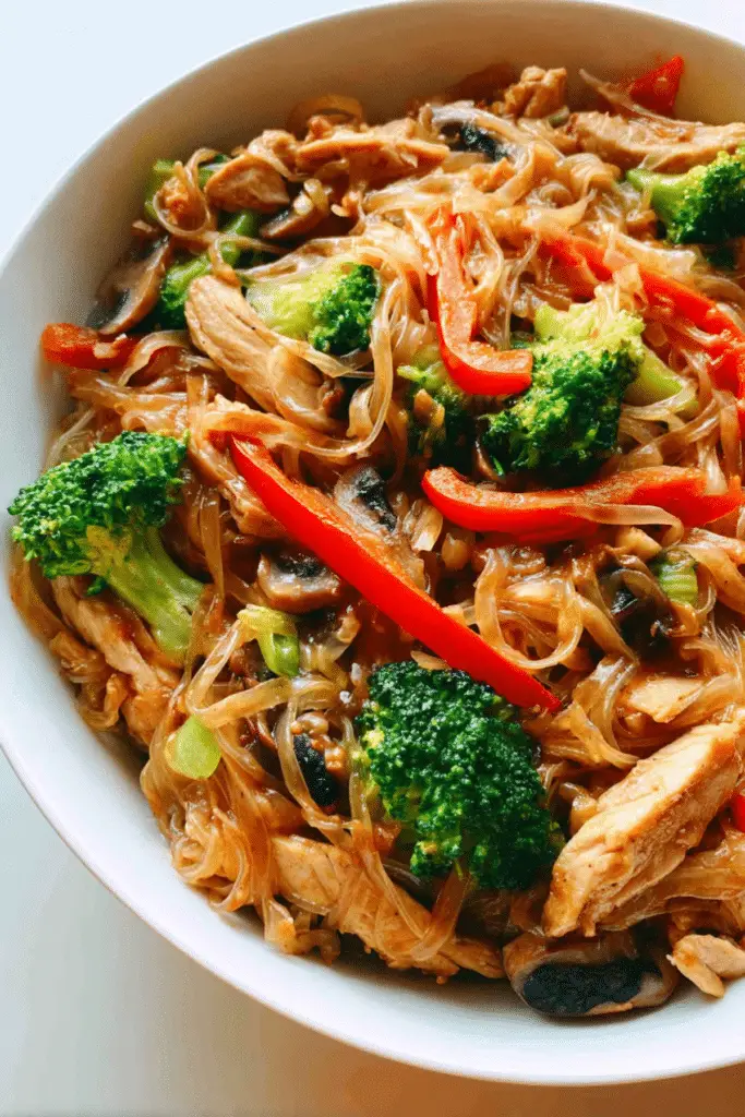 Chicken Stir Fry with Rice Noodles