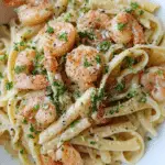 Garlic Cream Pasta with Shrimp