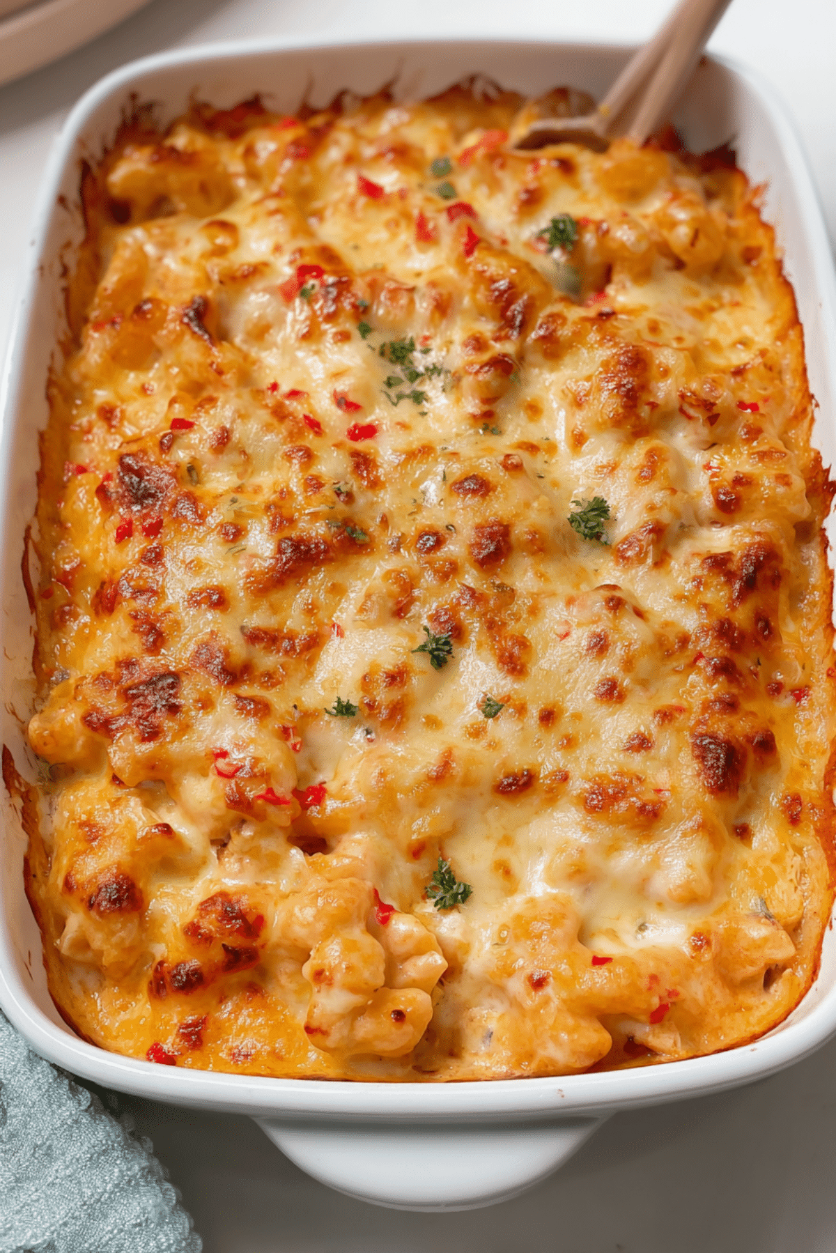 Creamy Garlic and Roasted Red Pepper Pasta Bake