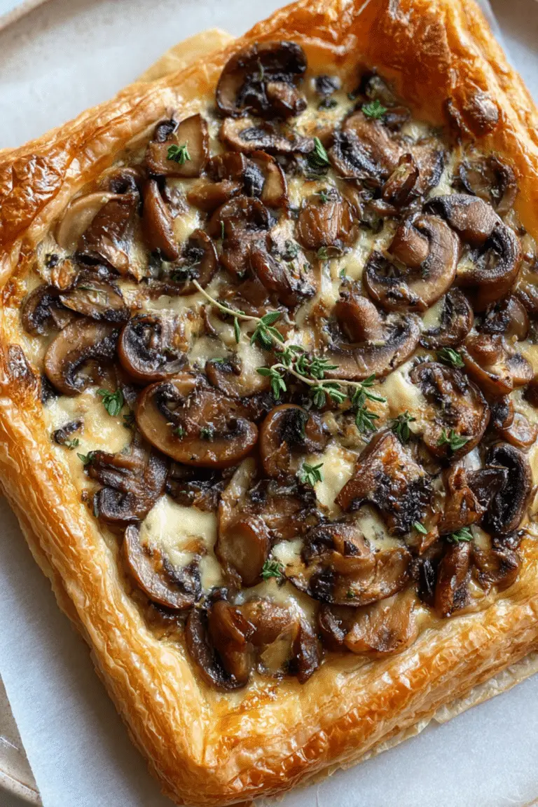 Puff Pastry Mushroom Gruyere Tart