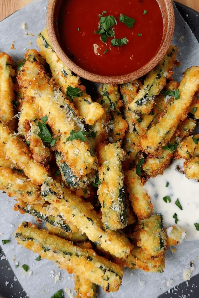 Crispy Garlic Parmesan Zucchini Fries