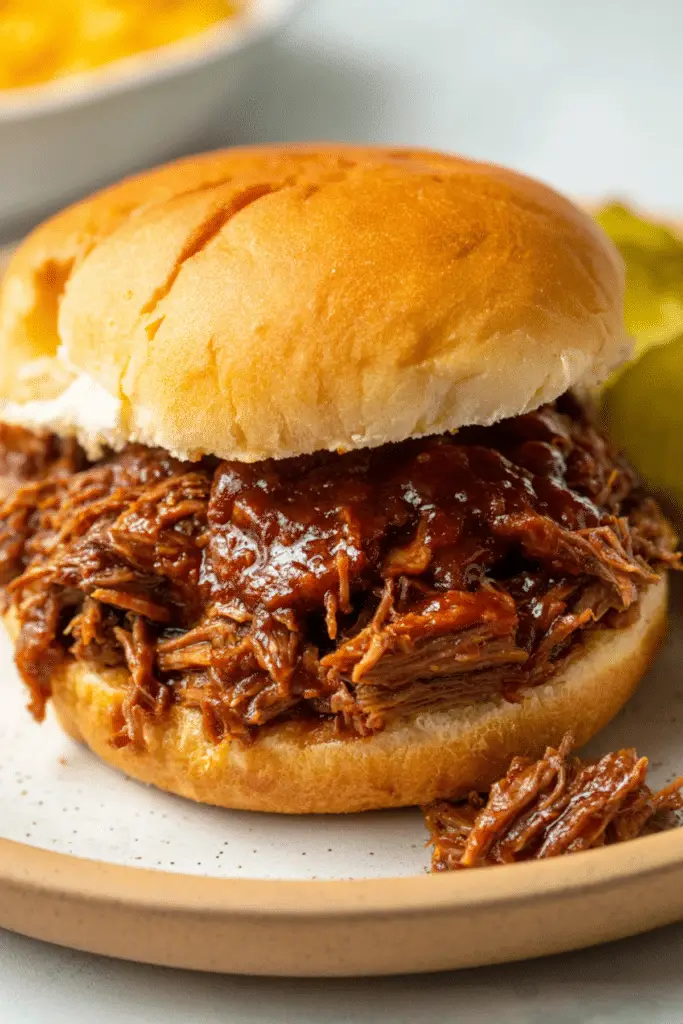 CROCKPOT BBQ SHREDDED BEEF