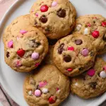 Valentines edition thick m&m cookies