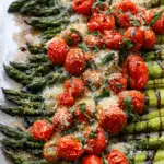 Parmesan Roasted Asparagus with Tomatoes & Balsamic