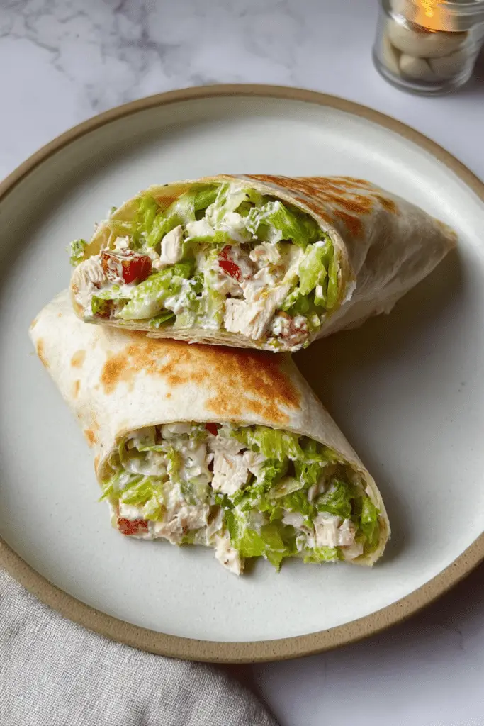Chopped Chicken Caesar Salad Wrap
