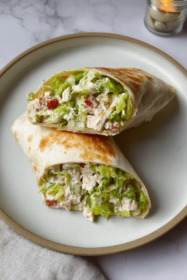 Chopped Chicken Caesar Salad Wrap