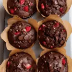 Double Chocolate Strawberry Banana Muffins