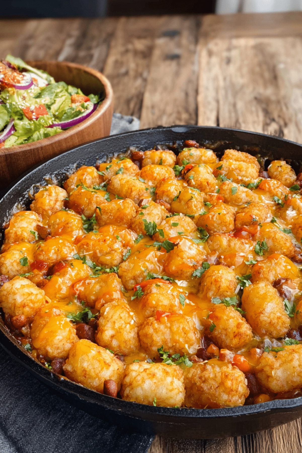 Chili Cheese Dog Tater Tot Casserole