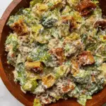 Caesar salad with croutons and cheese