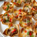 Cheesy Sausage Wonton Cups