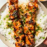 Honey Garlic Butter Salmon Skewers