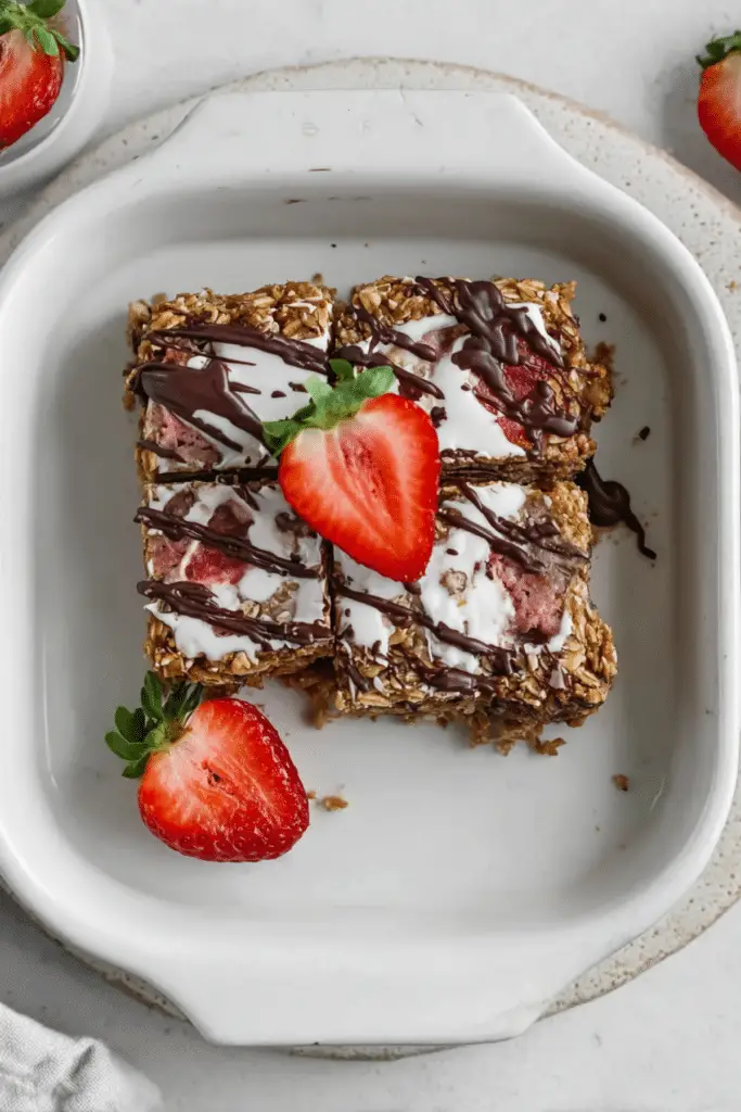 Strawberry Baked Oatmeal Bars