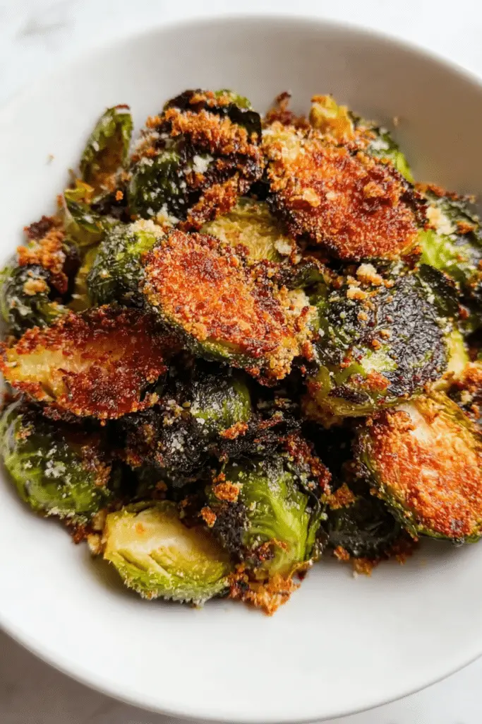 Parmesan Crusted Brussels Sprouts with Honey Mustard Dipping Sauce