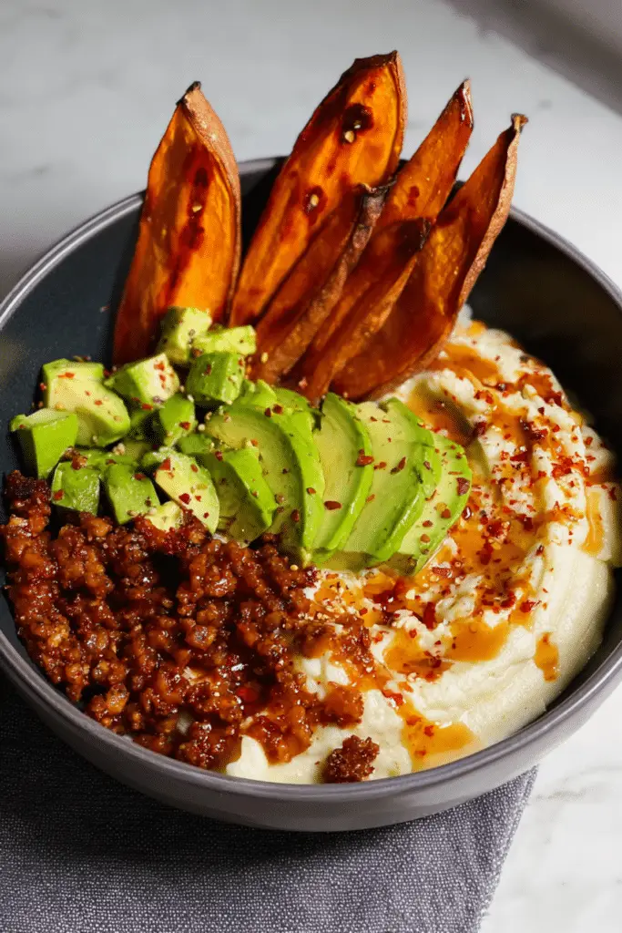 Hot Honey Beef Bowls (vegan)