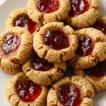 Plate of peanut butter jelly cookies