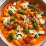 Burrata gnocchi with basil and tomato