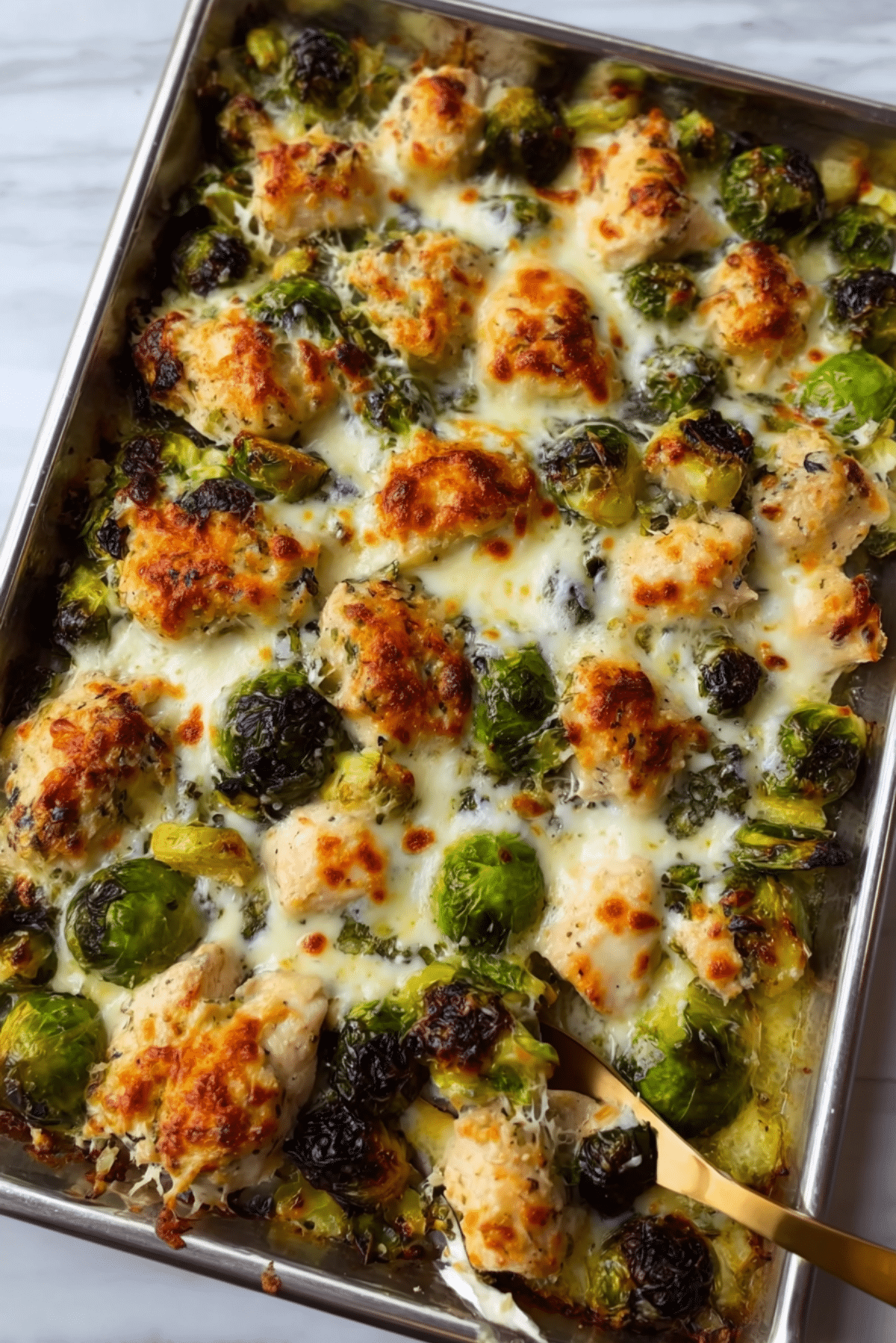SHEET PAN GARLIC & GRUYERE CHICKEN WITH VEGGIES
