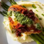 CHEESY ASPARAGUS STUFFED CHICKEN with SUN-DRIED TOMATOES & PESTO