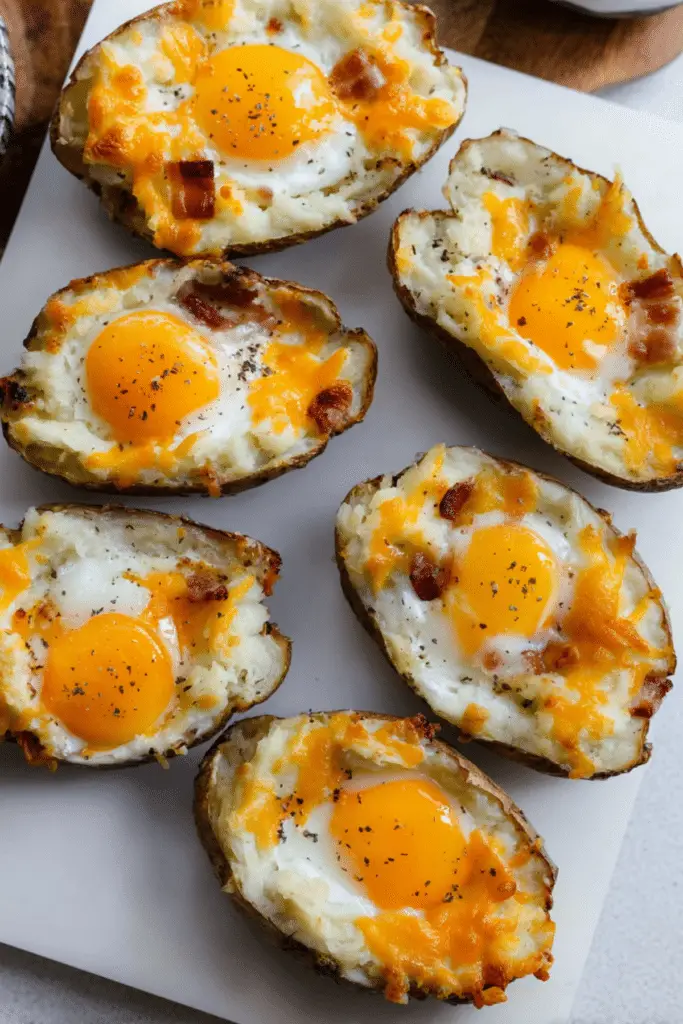 Twice Baked Loaded Breakfast Potatoes