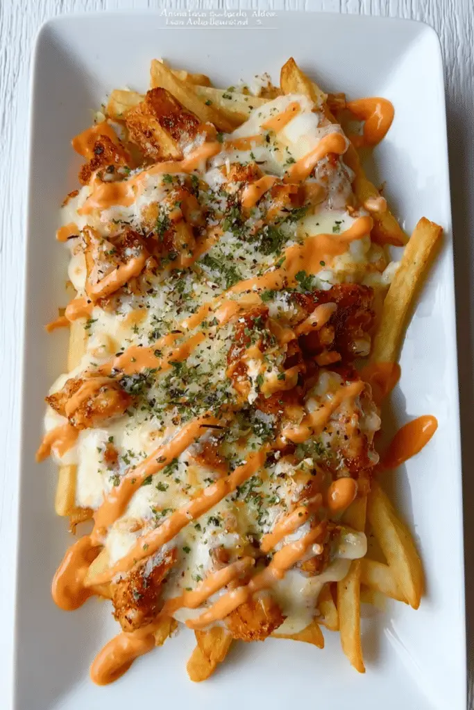 Alfredo Loaded Fries with Chicken