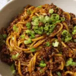 High-Protein Ground Beef Mongolian Noodles
