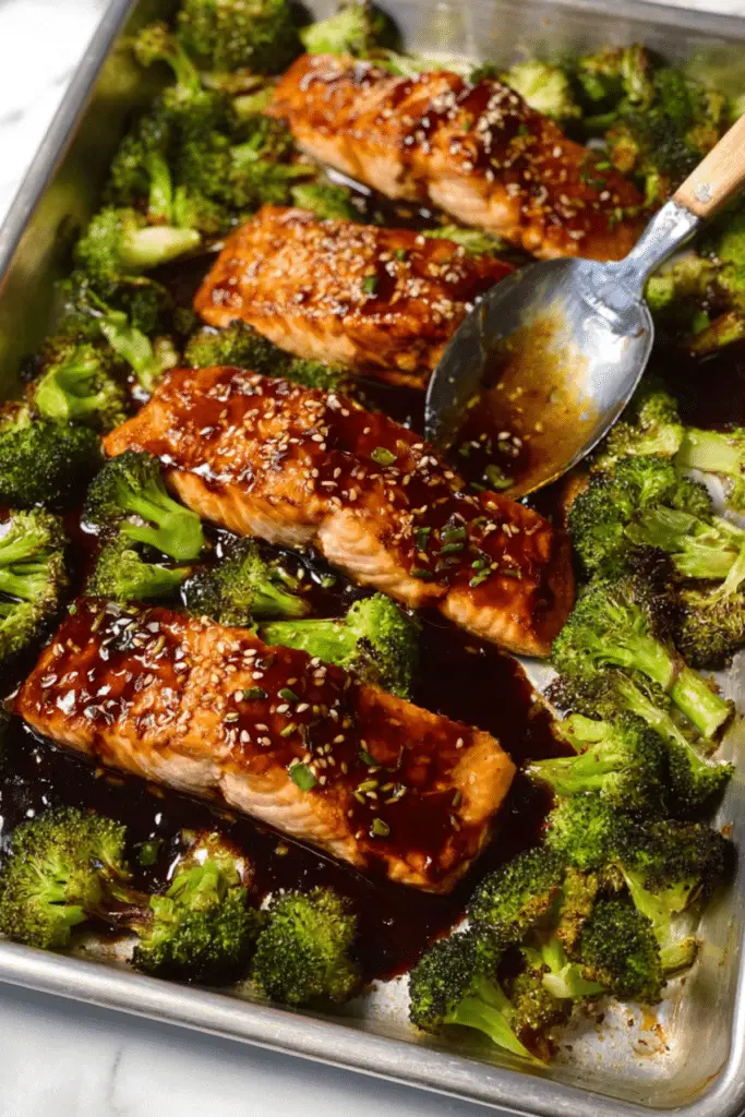 Sheet Pan Salmon with Sesame, Soy, & Ginger