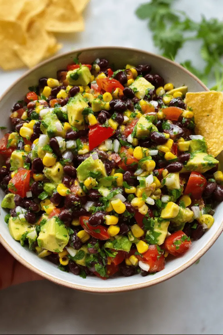 BLACK BEAN CORN SALSA with AVOCADO