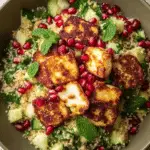 Halloumi & Pomegranate Couscous Salad with Mint-Lemon Dressing