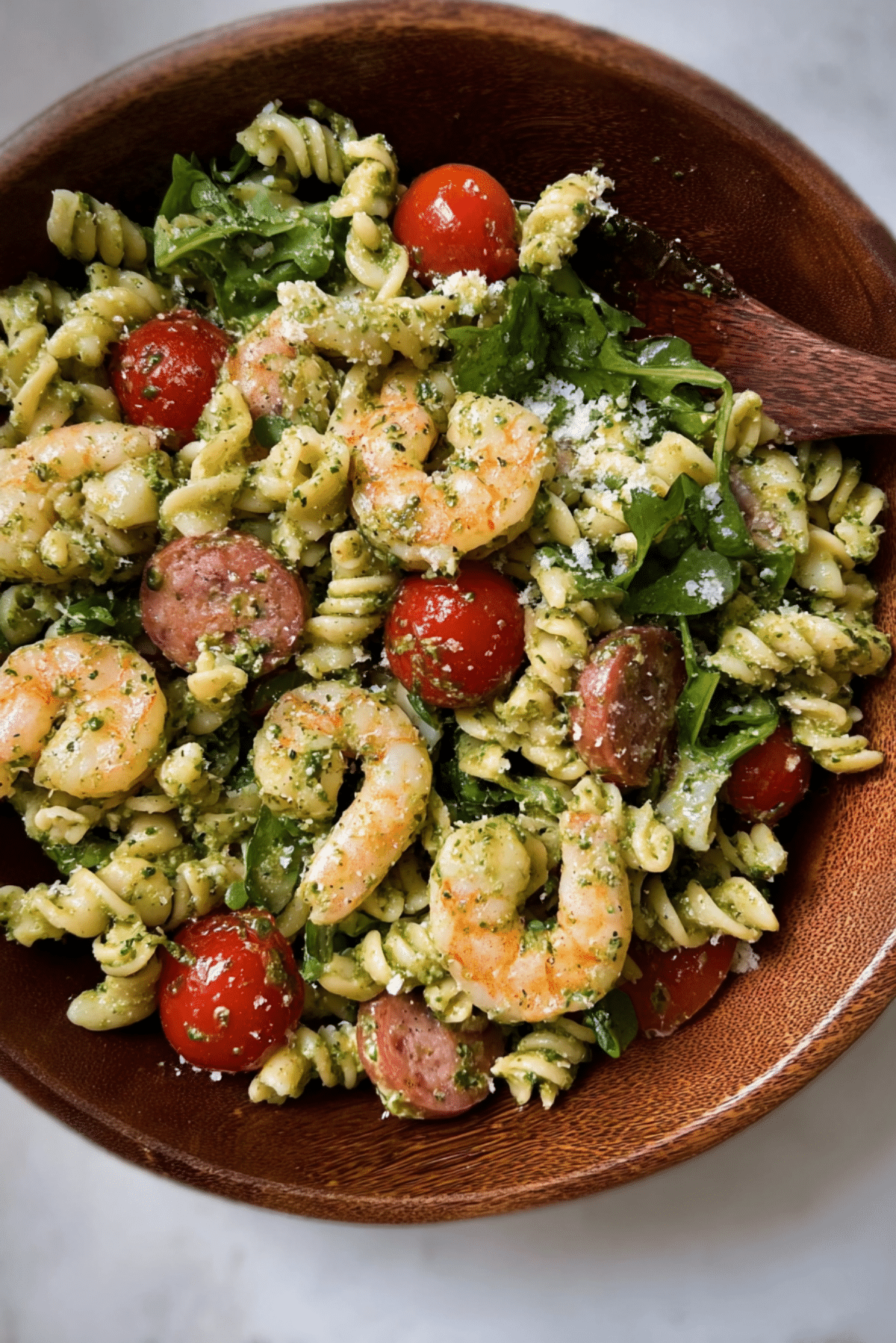 Hailey’s Burrata Pesto Pasta Salad