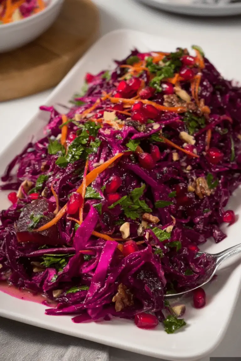 Red Cabbage, Beet & Pomegranate Salad