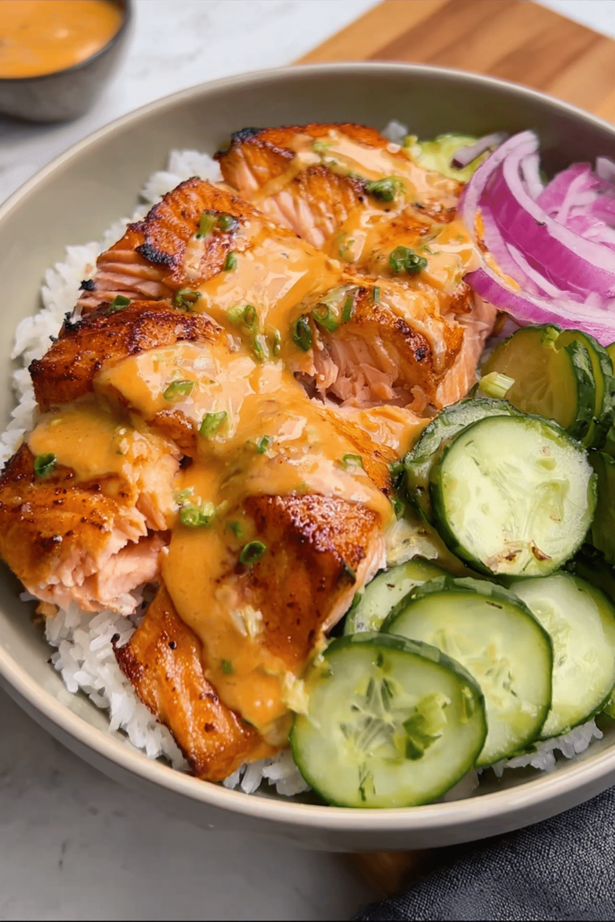 Air Fryer Crispy Salmon Bites with a Low Cal Chipotle Sauce