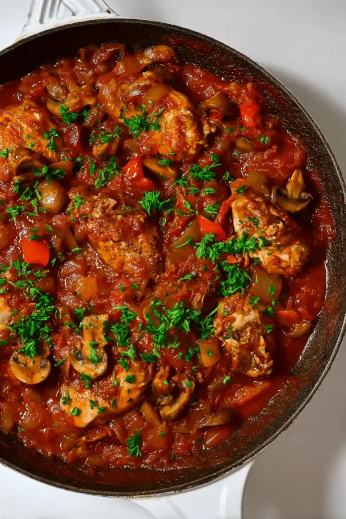 Chicken Cacciatore with Polenta