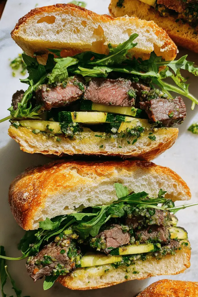Chimichurri Steak & Zucchini Ciabatta Sandwiches