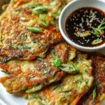 Crispy Vegetable Pancakes with Asian Dipping Sauce