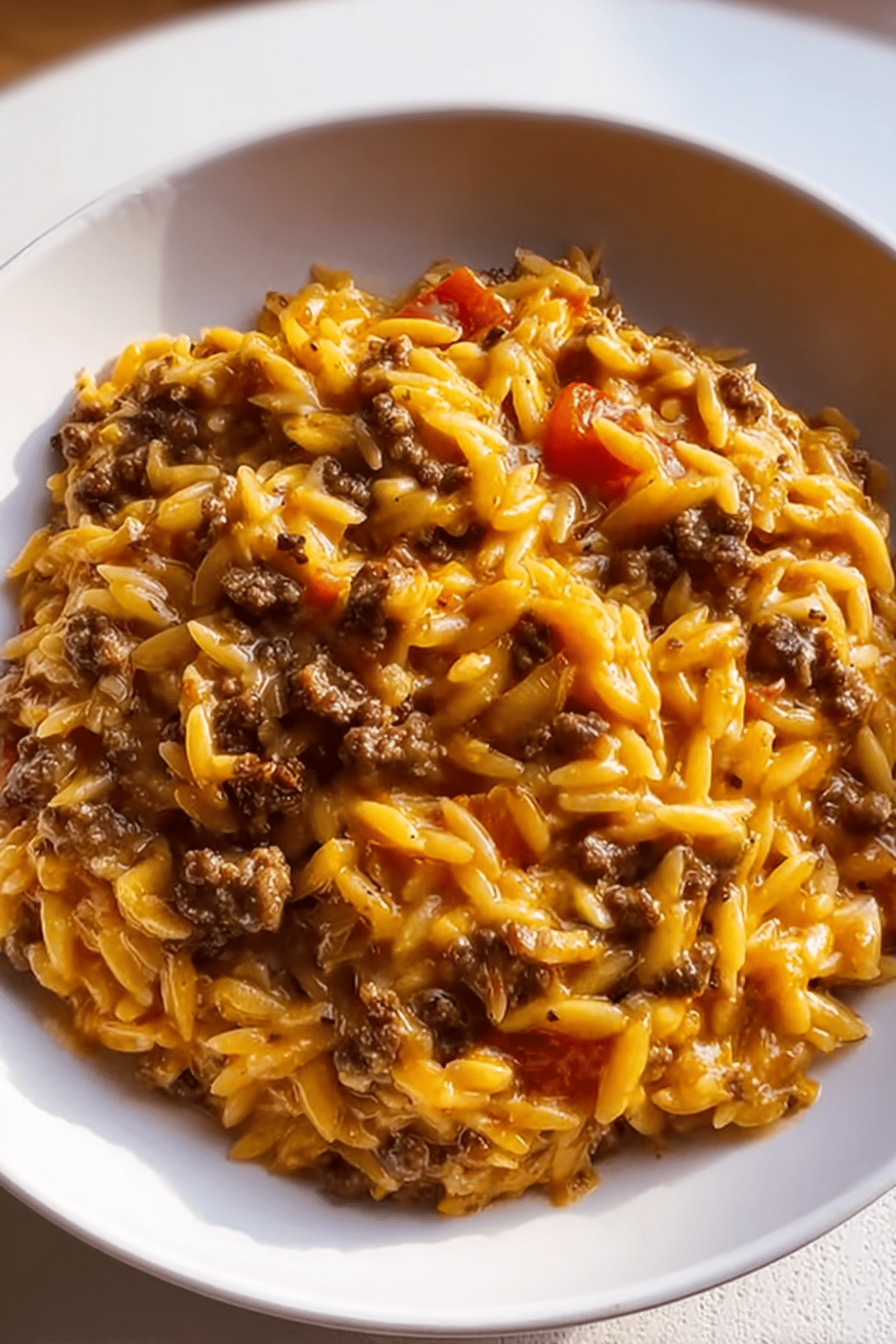One-Pot Cheeseburger Orzo Skillet
