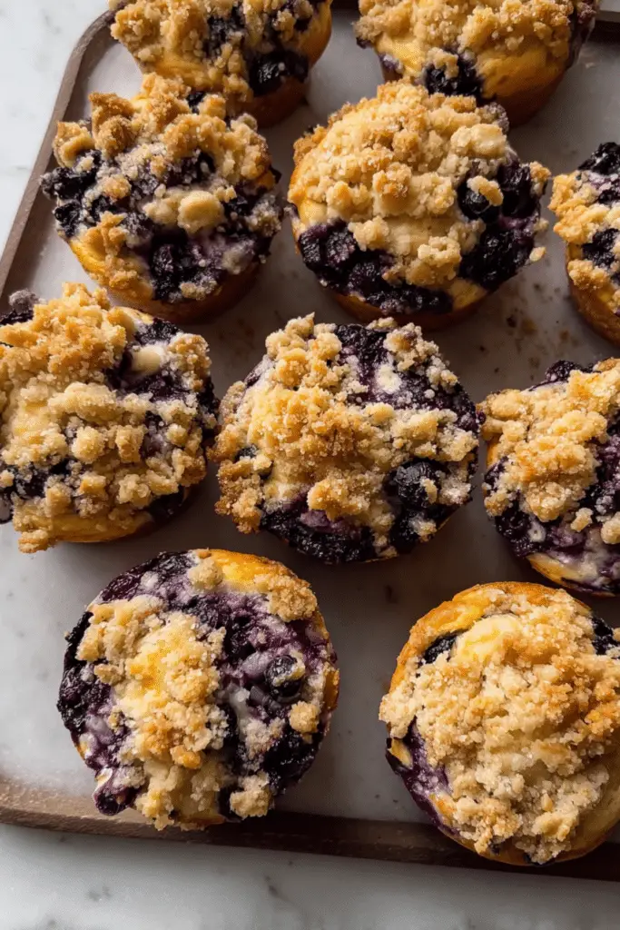 Blueberry Cheesecake Crumble Muffins