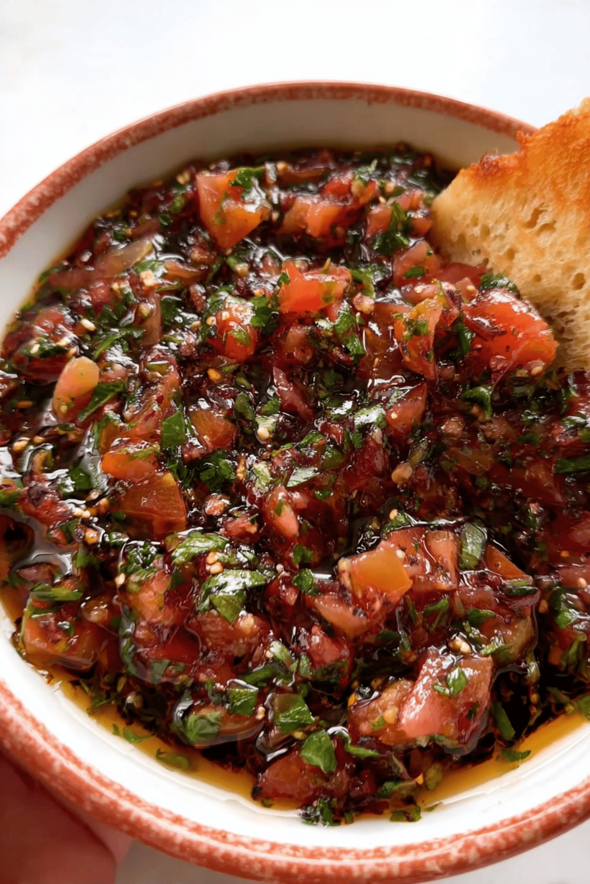 Balsamic Tomato Basil Bread Dip