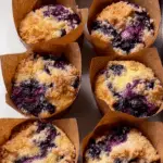 Blueberry Cheesecake Stuffed Crumble Muffins