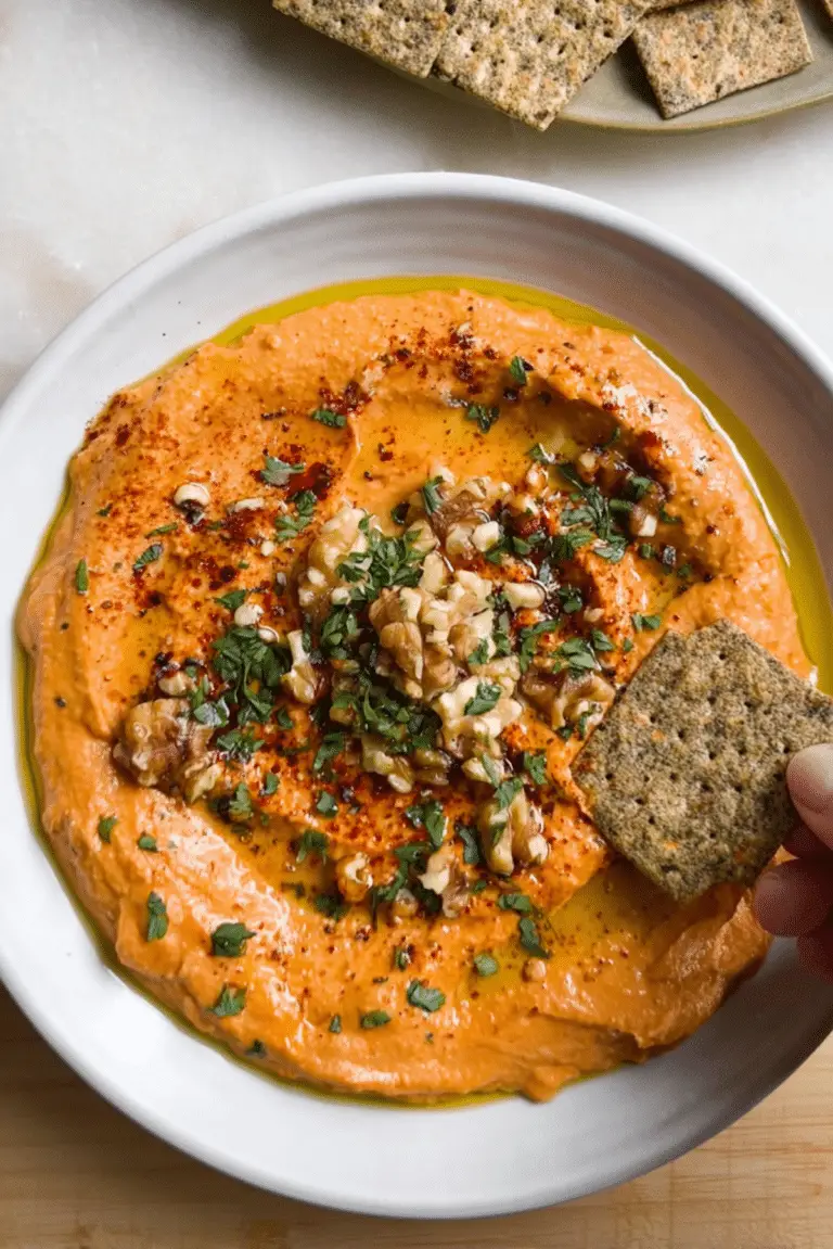 Muhammara Dip with Crunchmaster Crackers
