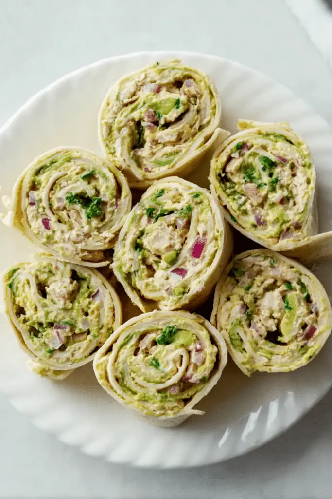 Avocado Tuna Salad Pinwheels