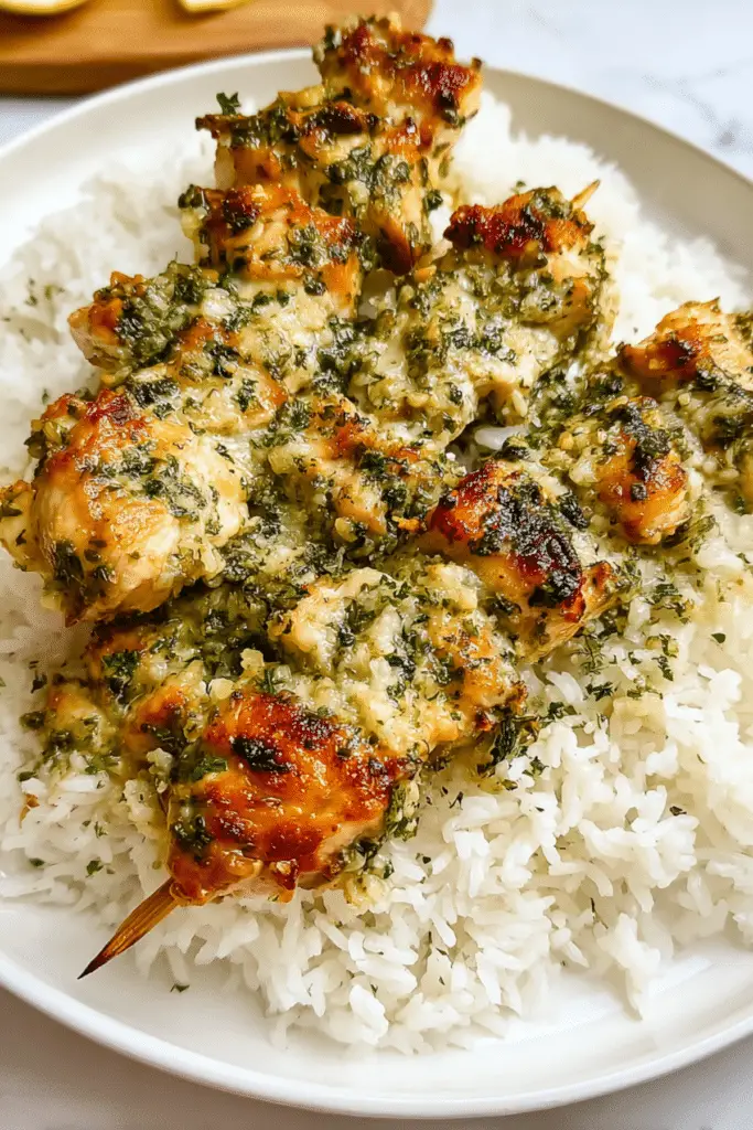 15-MINUTE GARLIC PARMESAN CHICKEN SKEWERS